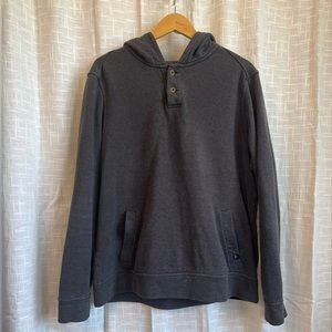 Prana Henley style hoodie, grey size Large. Used condition